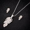 201 Stainless Steel Pendant Necklaces & Stud Earrings Sets FS-WGB00D6-08-1