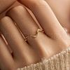 Wave Shaped 925 Sterling Silver Micro Pave Clear Cubic Zirconia Finger Rings FS-WG6021D-07-2