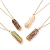 Double Pointed Mixed Stone Pendant Necklace for Girl Women NJEW-JN03684-1