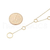Ion Plating(IP) 304 Stainless Steel Ring Tassel Pendant Cable Chain Necklaces for Women NJEW-P320-04G-5
