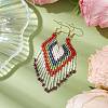 Boho 304 Stainless Steel with Glass Dangle Stud Earring EJEW-MZ00176-4