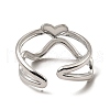 Non-Tarnish 304 Stainless Steel Open Cuff Rings RJEW-Z018-21P-3