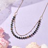 6mm Round Natural Indian Agate Beaded Lariat Necklaces NJEW-JN04964-2