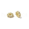 Flat Round Brass Micro Pave Clear Cubic Zirconia Beads KK-K293-72G-1