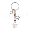 4Pcs Butterfly Glass Pendant Keychain KEYC-JKC01204-3