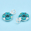 925 Sterling Silver Enamel Charms STER-T004-02S-2