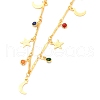 Brass Enamel Charm Bracelets SJEW-JS01132-4