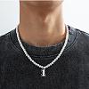 PVC Figure Pendant Plastic Pearl Round Beaded Necklaces for Women Men FS-WGF80DD-02-1