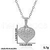 Stainless Steel Textured Heart Pendant Necklaces for Women RI7331-1-1