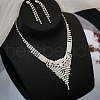 Tassel Alloy Crystal Rhinestone Pendant Necklaces & Stud Earrings Sets FS-WG55224-04-1