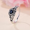 Brass Micro Pave Cubic Zirconia Finger Rings for Women FS-WGE7315-03-3