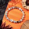 8.5mm Round Natural Flower Amazonite Beaded Stretch Bracelets BJEW-JB10466-01-2