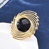 Round 304 Stainless Steel Enamel Cuff Rings RJEW-D306-29G-1