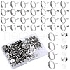 SOFPLATE 100Pcs Flat Round Stainless Steel Stud Earring Settings STAS-SP0001-61D-P-1