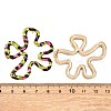 Flower with Leopard Print Alloy Stud Earrings EJEW-Z112-04G-3