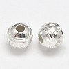 Fancy Cut 925 Sterling Silver Round Beads STER-F012-13-1