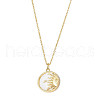 Natural Shell & Brass Pendant Necklaces NJEW-JN04890-01-1