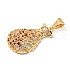 Brass Micro Pave Cubic Zirconia Pendants KK-P250-17G-2