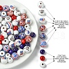 75Pcs 12 Styles Independence Day Theme Wood European Beads WOOD-FS0001-22-4