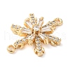 Brass Pave Clear Cubic Zirconia Connector Charms KK-G503-28G-2