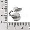 304 Stainless Steel Open Cuff Ring Findings STAS-E124-05F-P-4