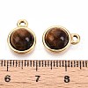 Natural Tiger Eye Half Round Charms STAS-N109-213E-G-3