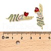 Mother's Day Brass Micro Pave Cubic Zirconia Word Love Heart Mama Connector Charms KK-M324-01B-G-3