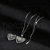 Anti-Tarnish 304 Stainless Steel Heart Locket Pendant Cable Chain Necklaces for Women NJEW-M050-04B-P-2