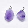 Natural Amethyst Pendants G-T122-34-2
