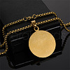 304 Stainless Steel Black Flat Round with Praying Hand Pendant Necklaces for Men FS-WGF55F0-01-2
