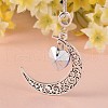 Tibetan Style Moon Large Hole European Big Dangle Charms PALLOY-JF00094-3