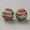 Christmas Theme Resin Rhinestone Beads RB-WH0003-08L-1