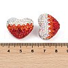 Gradient Color Heart Shaped Polymer Clay Rhinestone Beads CLAY-NH0002-03E-3