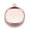 Ion Plating(IP) 304 Stainless Steel Pendant Cabochon Settings STAS-G127-13-16mm-RG-1