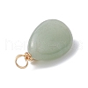 Copper Wire Wrapped Natural Green Aventurine & Natural Cultured Freshwater Pearl Beads Pendants PALLOY-JF03645-02-4