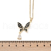 Butterfly Brass Micro Pave Cubic Zirconia Pendant Neckalces for Women NJEW-C076-03G-5
