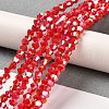Opaque Solid Color Electroplate Glass Beads Strands X1-GLAA-F029-P4mm-A02-4