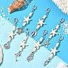 7Pcs Ocean Theme Synthetic Turquoise Pendant Decorations HJEW-JM03428-2