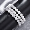 Natural White Jade Round Beaded Multi-strand Bracelets for Men Women BJEW-G743-02E-1