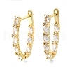 Brass Micro Pave Clear Cubic Zirconia Hoop Earrings EJEW-Z121-11G-4