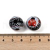 Painted Wood European Beads WOOD-F017-04C-3