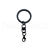 Spray Painted Iron Keychain Swivel Clasps FIND-WH0111-355B-1