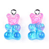 10Pcs Transparent Resin Glitter Pendants CRES-TAC0007-07P-01-2