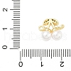 Brass Micro Pave Cubic Zirconia & ABS Plastic Imitation Pearl White Cherry Connector Charms KK-I276-56G-02-3