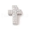 Rack Plating Brass Clear Cubic Zirconia Beads KK-S380-21P-1