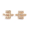 Brass Micro Pave Cubic Zirconia Letter Links ZIRC-I042-16G-E-2