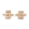 Brass Micro Pave Cubic Zirconia Links Connectors ZIRC-I042-16G-E-2