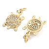 Brass Pave Clear Cubic Zirconia Pendants KK-U009-12F-G-2