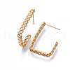 Brass Clear Micro Pave Cubic Zirconia Stud Earrings KK-N232-192-NF-4