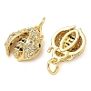 Ladybug Rack Plating Brass Micro Pave Cubic Zirconia Pendants KK-Z053-03G-5